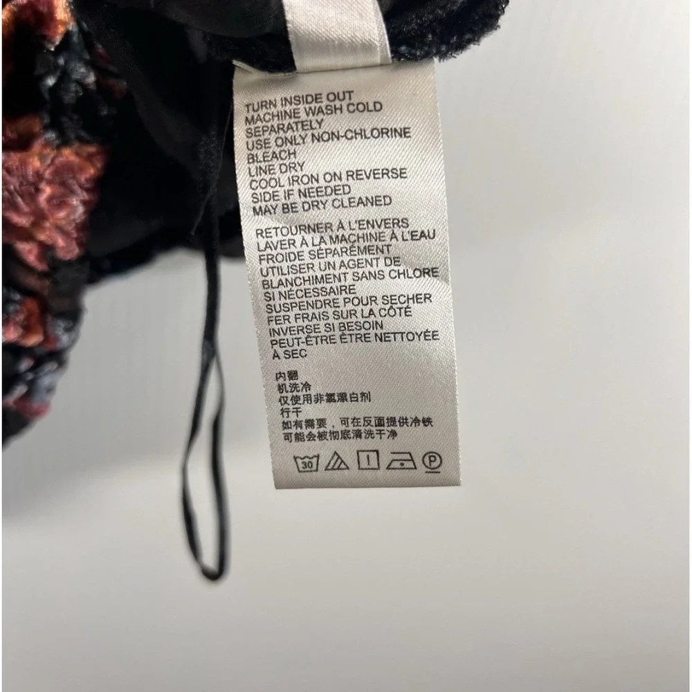 Free People Tied To You Floral Velvet Top Size Small Sheer Boho Festival